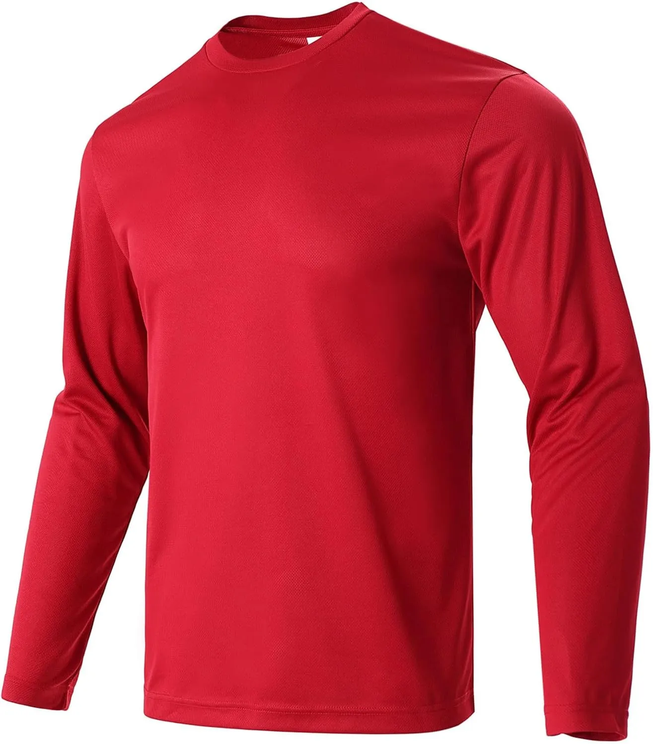 Mens Long Sleeve Shirts Casual Quick Dry Crew Neck Work Shirts Athletic Cycling Hiking T-Shirts 5 Pack