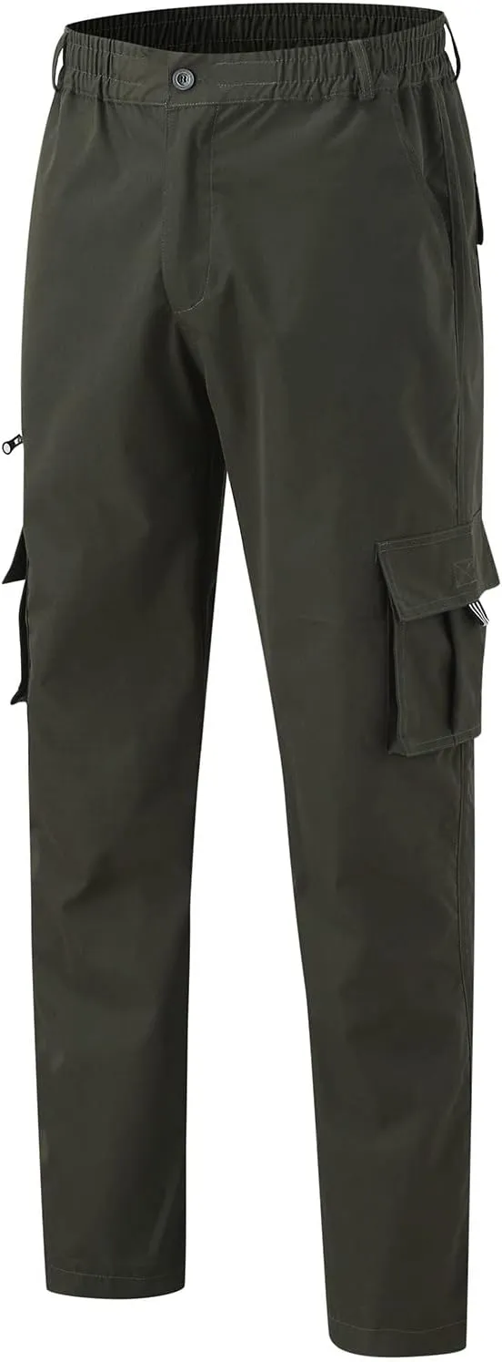 Men's Pant Casual Plus Size Joggers Gym Sweatpant Pockets Elasticated Stretch Waist Cargo Combat Work Pant