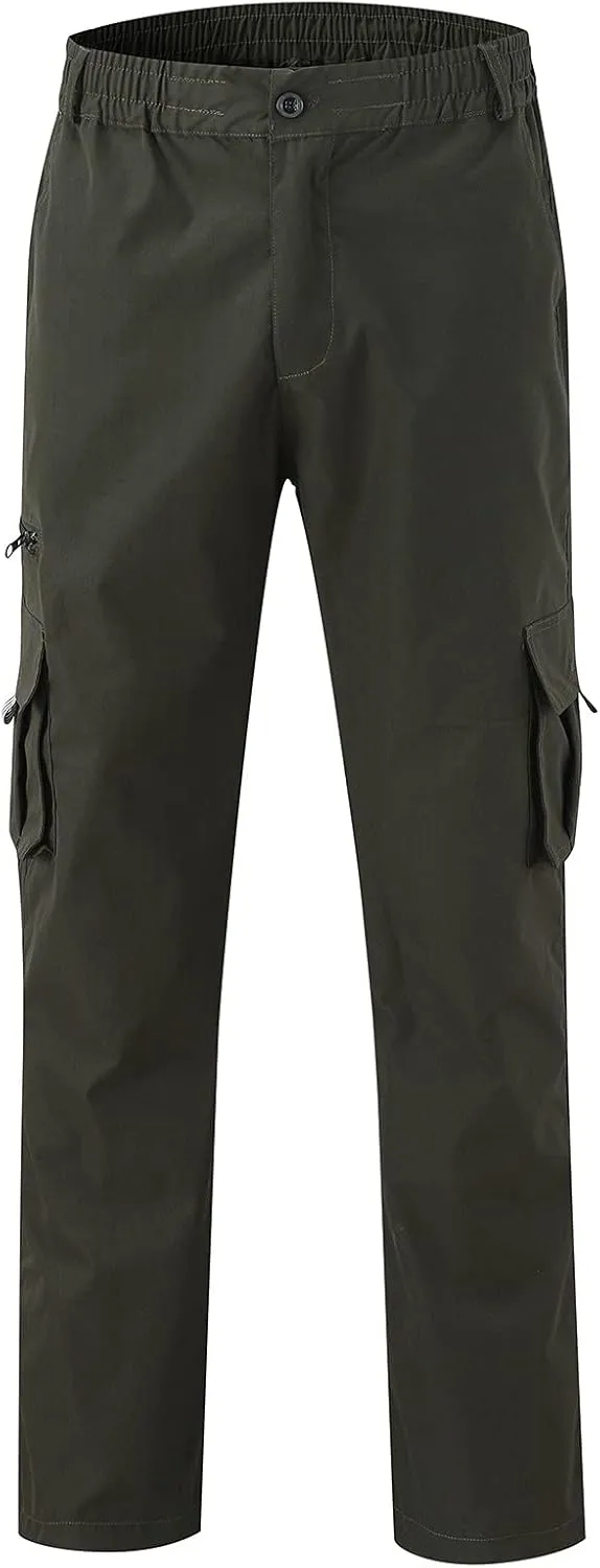 Men's Pant Casual Plus Size Joggers Gym Sweatpant Pockets Elasticated Stretch Waist Cargo Combat Work Pant