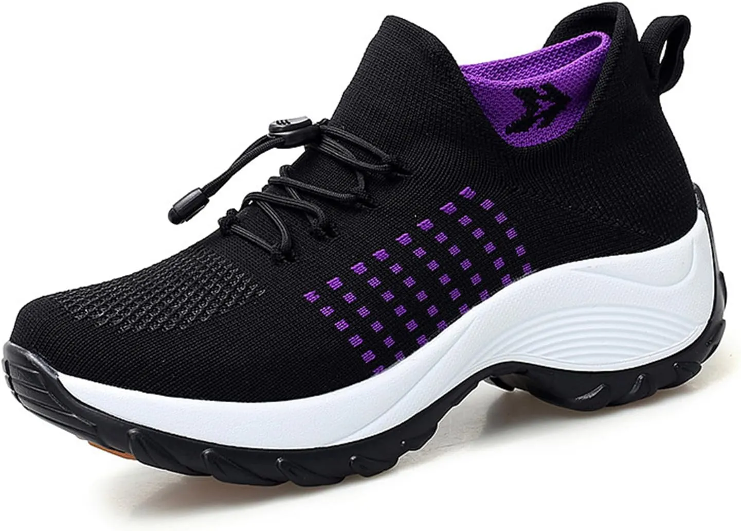 Mens Platform Sneakers Air Cushion for Day Walking, Orthopedic Stretch Breathable, Thick Rocker Bottom for Men Women