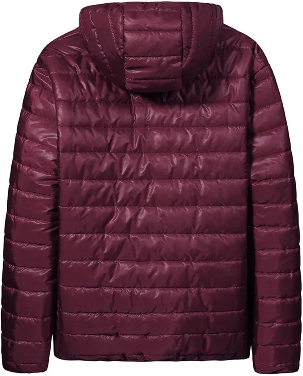 Men's Puffer Jacket Lightweight Packable Down Coat Zip up Quilted Hooded Jacket Warm Padded Jackets Thermal Winter Coat