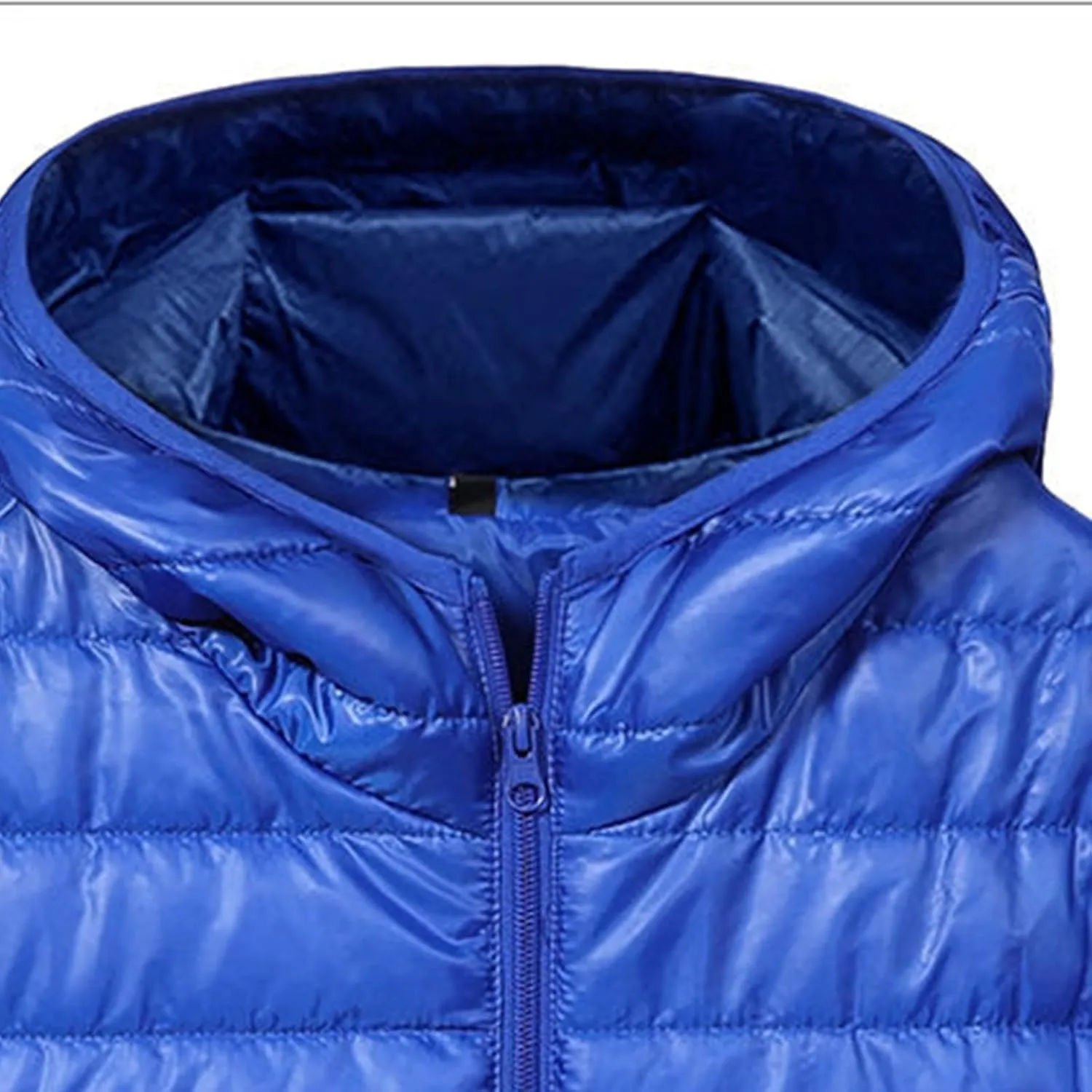 Men's Puffer Jacket Lightweight Packable Down Coat Zip up Quilted Hooded Jacket Warm Padded Jackets Thermal Winter Coat