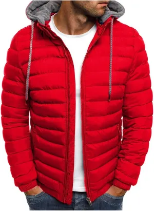 Men's Puffer Jacket Water-Resistant Hooded Winter Coats Quilted Lightweight Packable Coat Down Alternative Jacket 2024