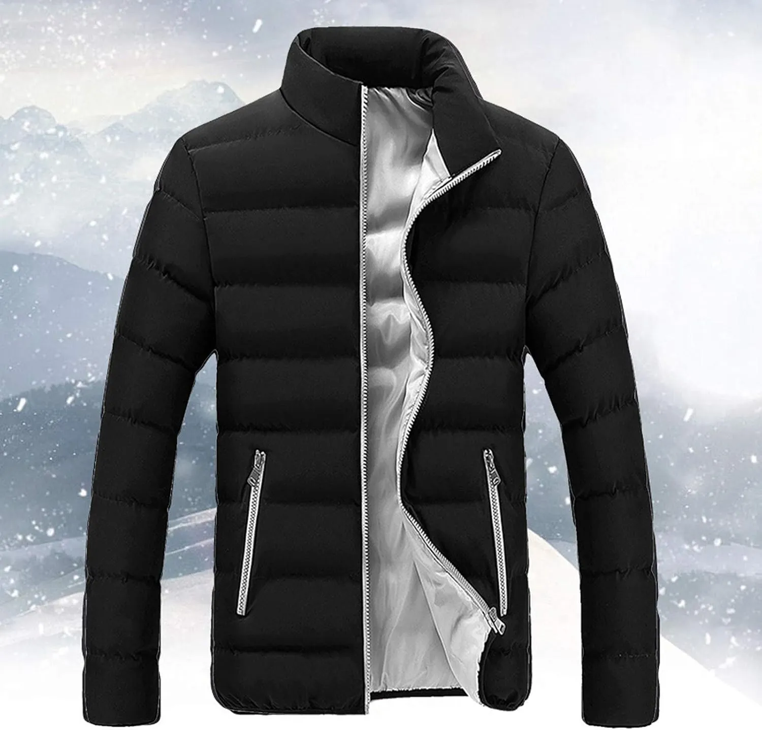 Men's Puffer Jacket Waterproof Winter Parka Warm Thicken Ski Coat Real Down Insulated Packable Puffer Jacket