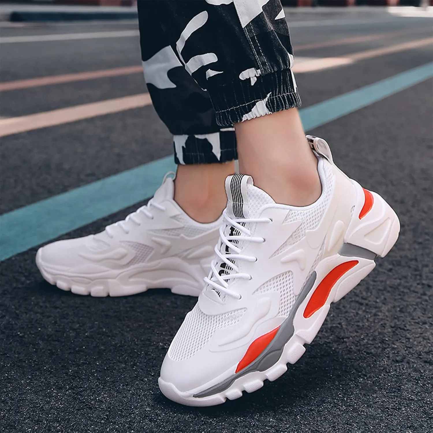 Mens Running Shoes Lightweight Breathable Walking Shoes Non Slip Sport Fitness Gym Jogging Sneaker