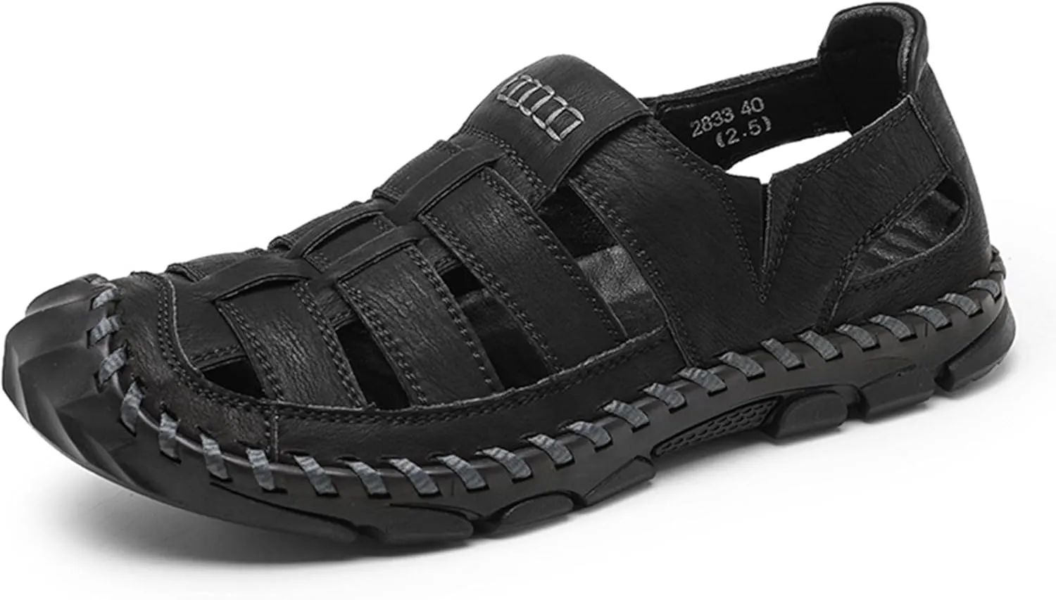 Mens Slides Cushion Sport Sandals Arch Support Adjustable Closed Toe Summer Slippers Slip on Outdoor Beach Water Shoes