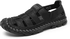 Mens Slides Cushion Sport Sandals Arch Support Adjustable Closed Toe Summer Slippers Slip on Outdoor Beach Water Shoes