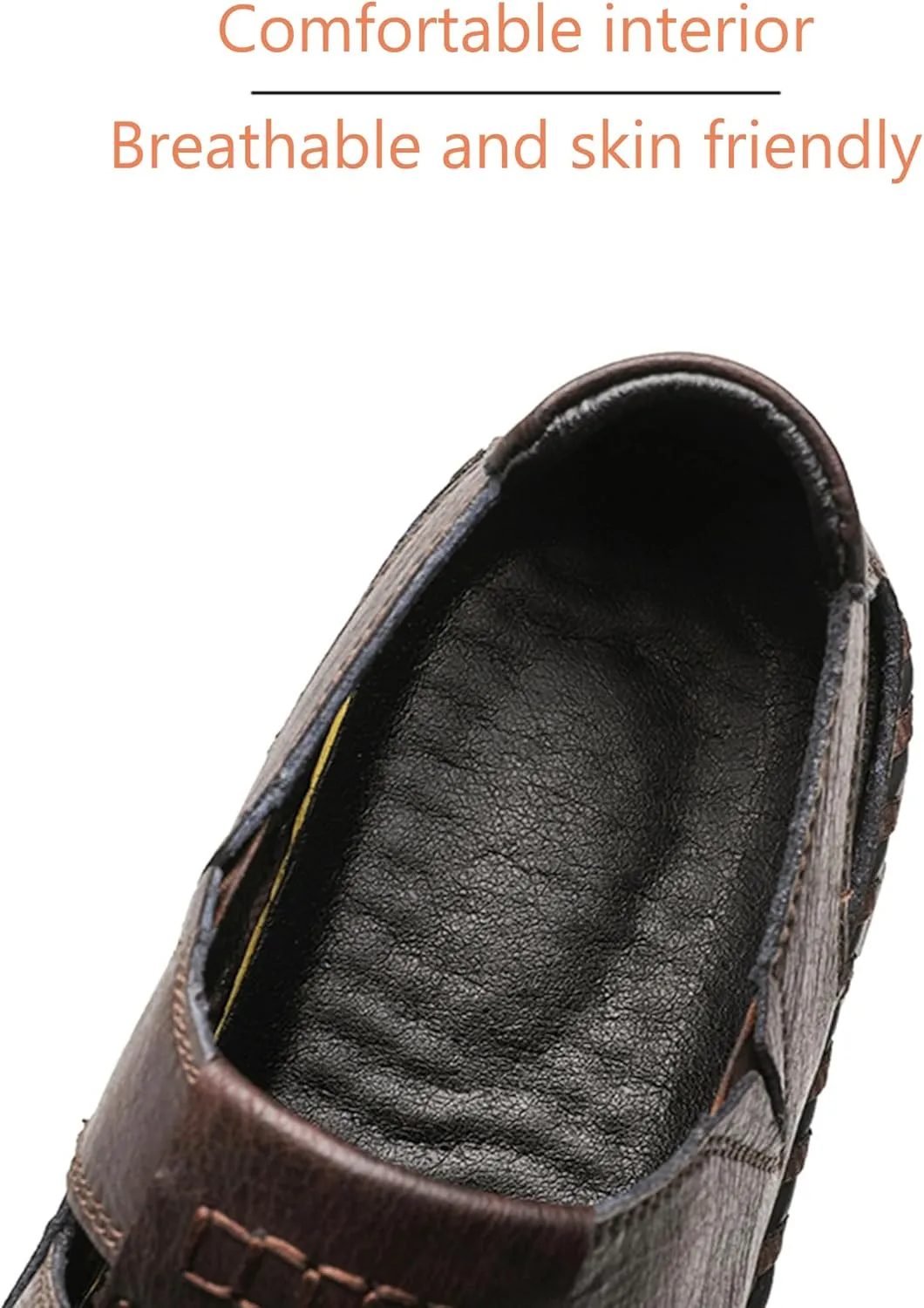 Mens Slides Cushion Sport Sandals Arch Support Adjustable Closed Toe Summer Slippers Slip on Outdoor Beach Water Shoes