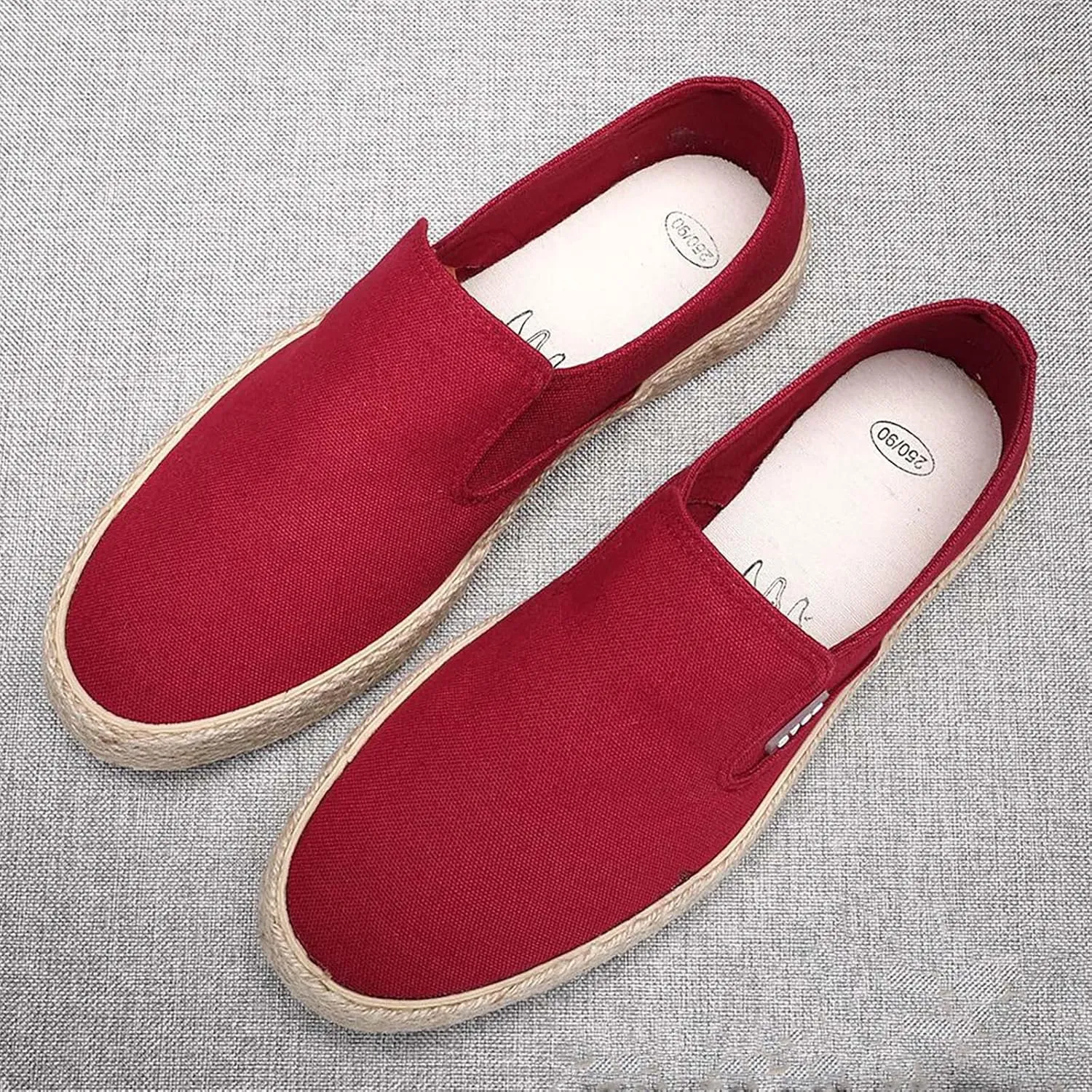Men's Sneakers Men's Breathable Solid Color Korean Version Trendy Casual Comfortable Lightweight Linen Sole Sneakers