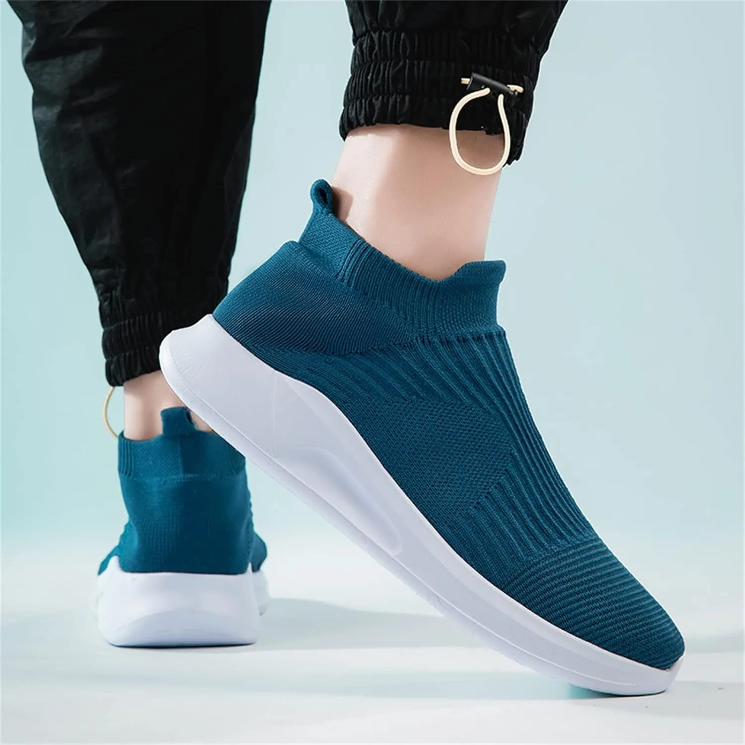 Men's Stretch Memory Foam Shoes Comfortable Breathable Lightweight Tennis Shoe Convenient Elderly Slip On Shoes
