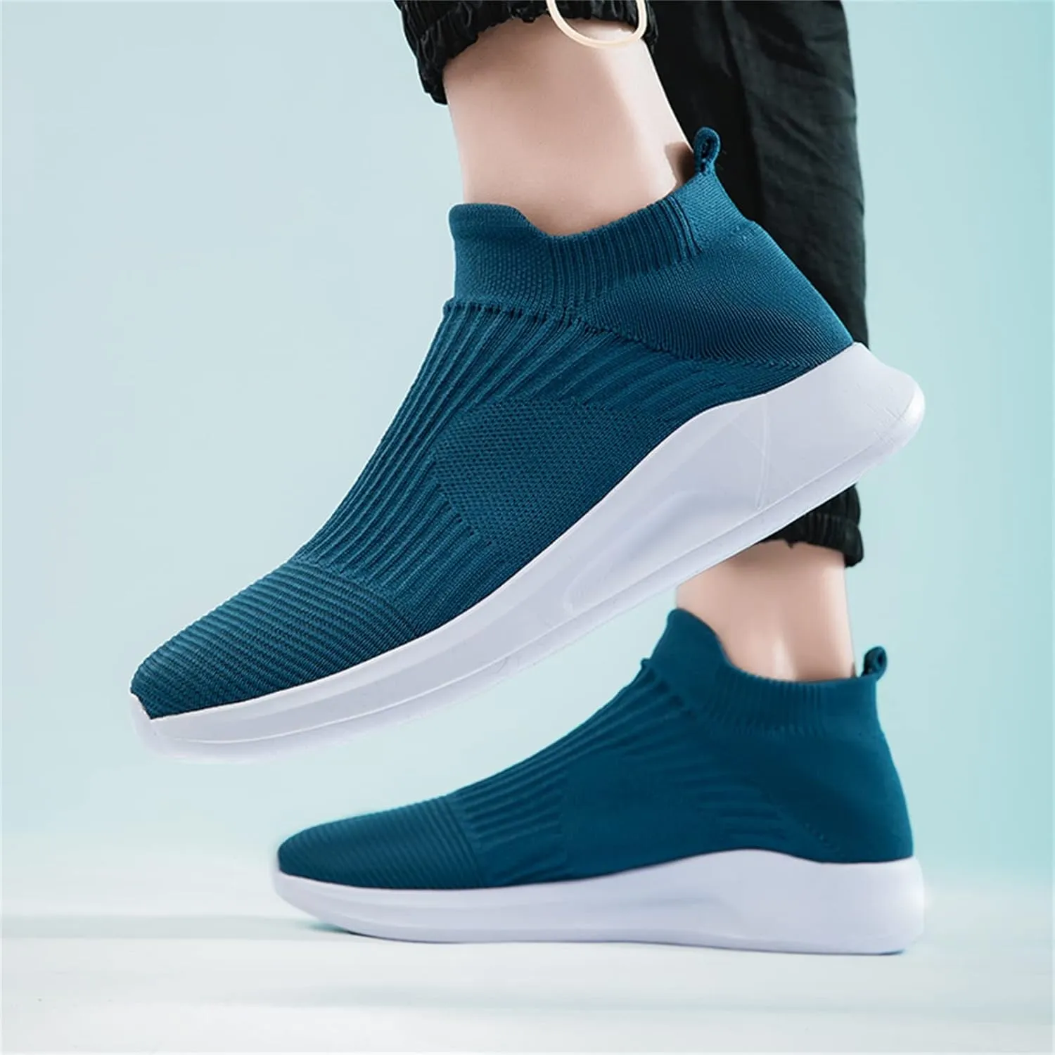 Men's Stretch Memory Foam Shoes Comfortable Breathable Lightweight Tennis Shoe Convenient Elderly Slip On Shoes