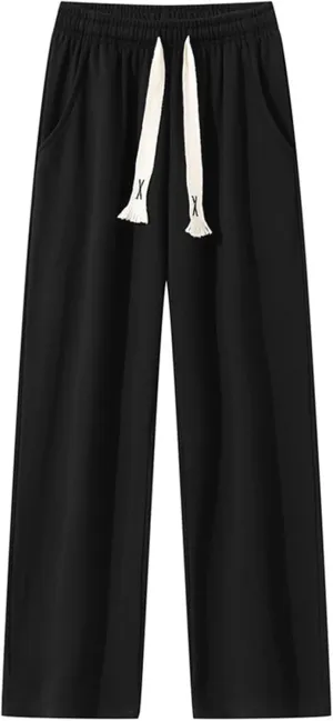 Mens Sweatpants Big and Tall Relaxed Fit Stretch Waist Joggers Plus Size Straight Wide Leg Drawstring Casual Baggy Trousers