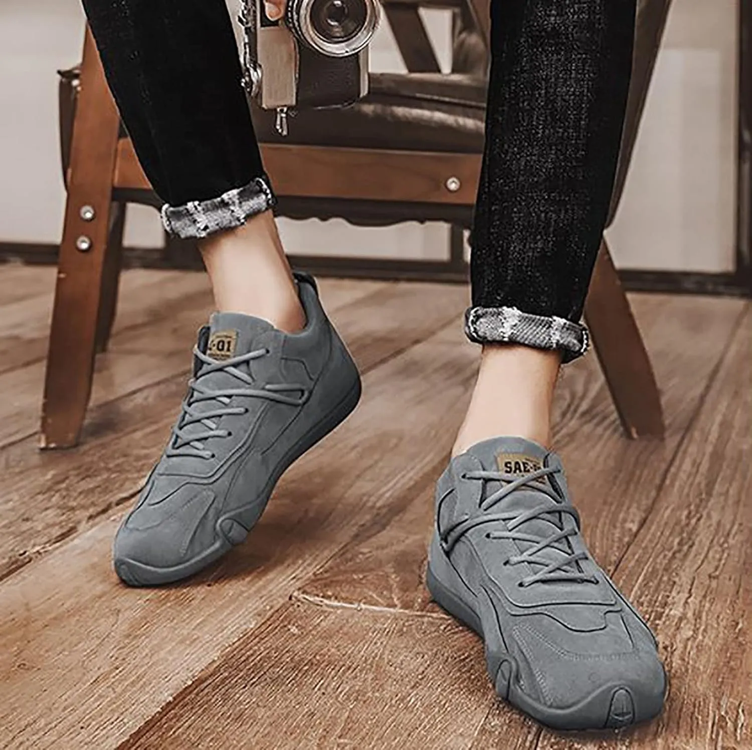 Mens Walking Shoes Non-Slip Breathable Chukka Boots Orthopedic Shoes Lightweight Driving Shoes for Hiking Camping