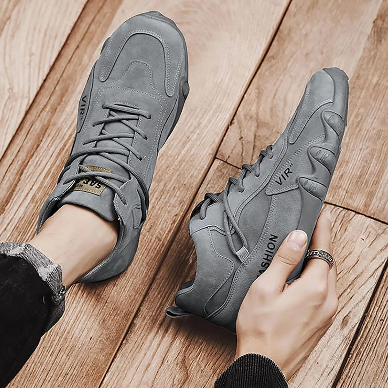 Mens Walking Shoes Non-Slip Breathable Chukka Boots Orthopedic Shoes Lightweight Driving Shoes for Hiking Camping