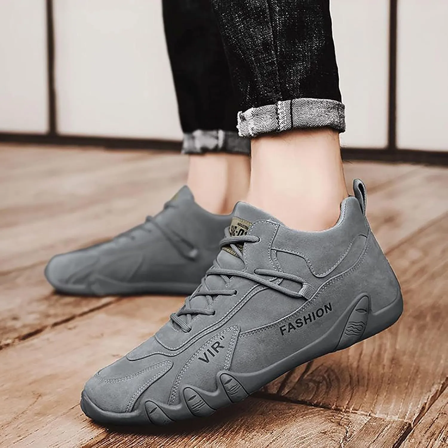 Mens Walking Shoes Non-Slip Breathable Chukka Boots Orthopedic Shoes Lightweight Driving Shoes for Hiking Camping