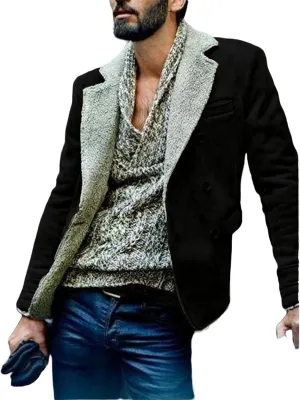 Mens Zip Up Jackets Long Sleeves Lapel Windbreakers with Pocket Loose Coats Fashion Thicken Clothes Winter