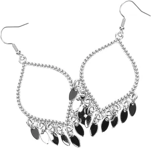 Minimalist Teardrop Dangle Earrings Women's Silver Statement Earrings Gold Hoops