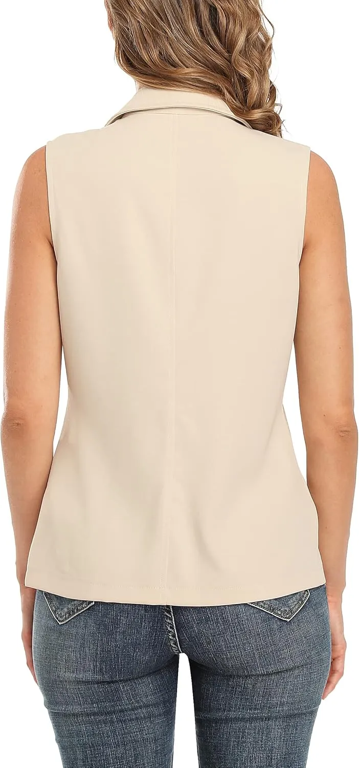MISS MOLY Vests For Women Casual Lightweight Full-Zip Military Vest Golf Sleeveless Jacket with Pockets