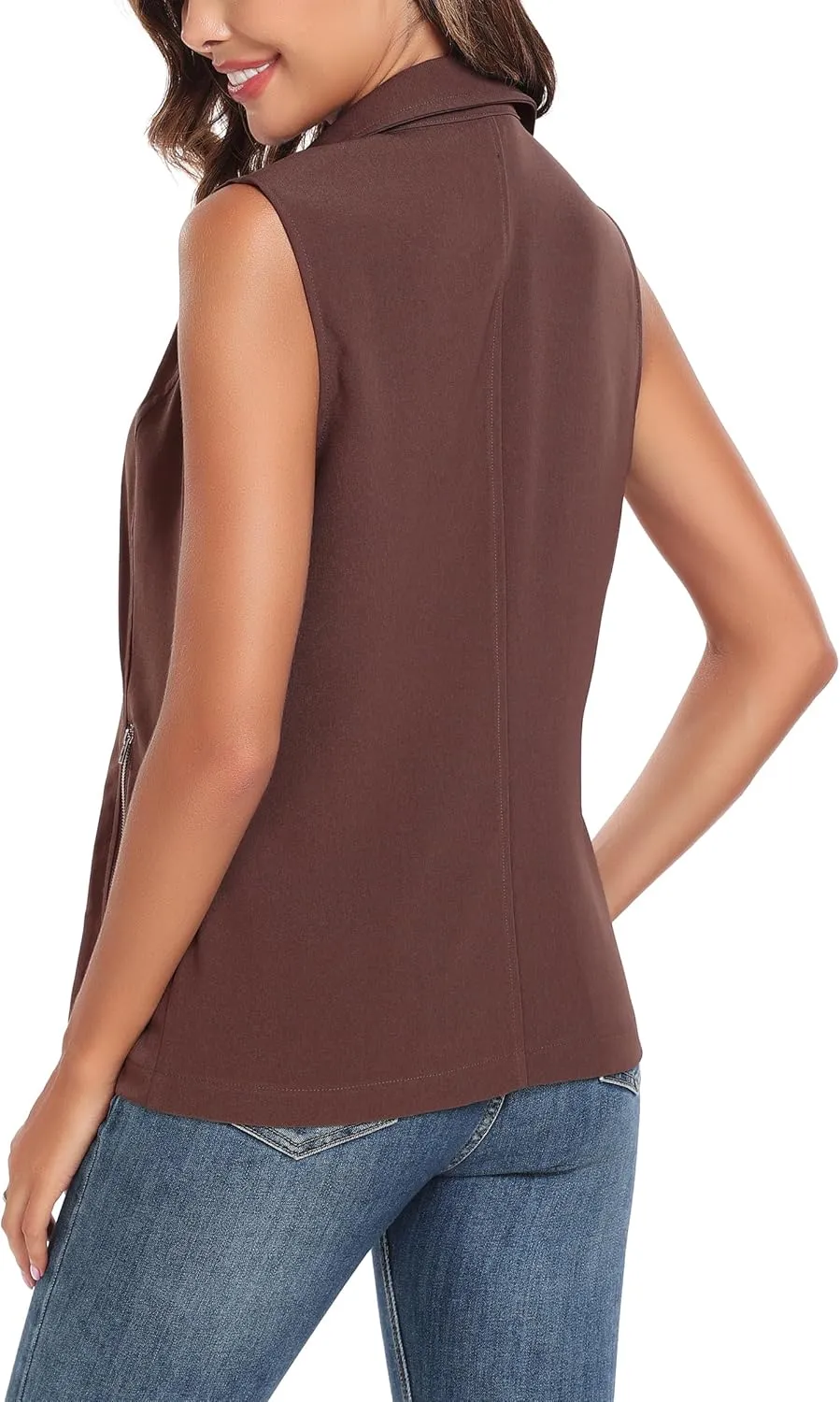 MISS MOLY Vests For Women Casual Lightweight Full-Zip Military Vest Golf Sleeveless Jacket with Pockets
