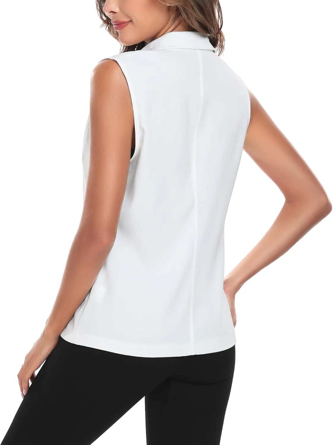 MISS MOLY Vests For Women Casual Lightweight Full-Zip Military Vest Golf Sleeveless Jacket with Pockets