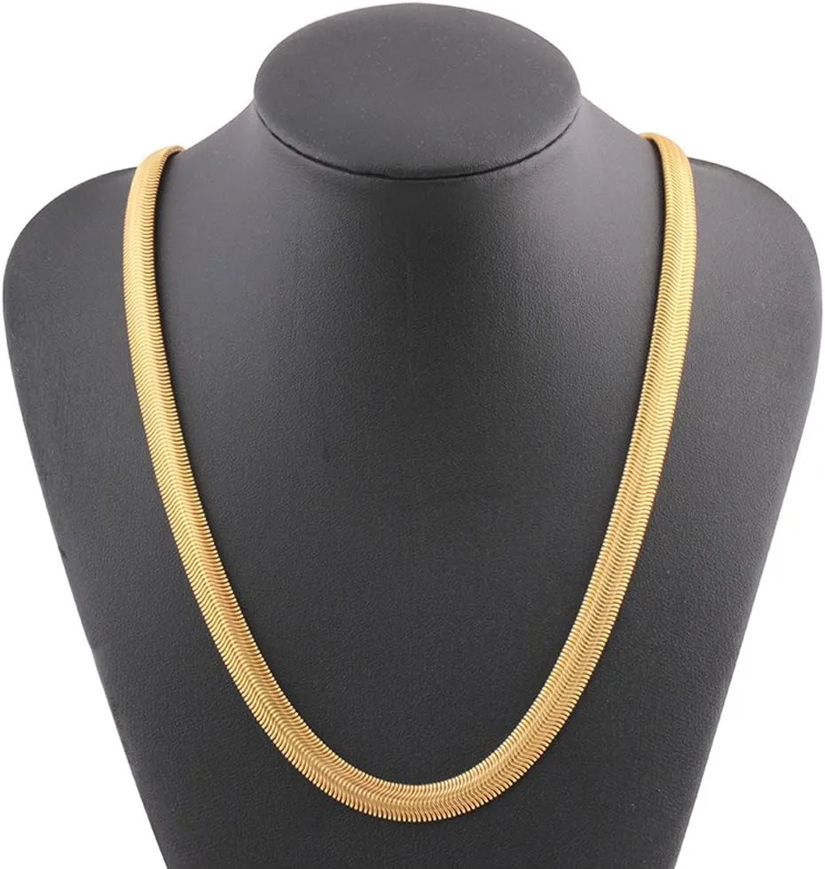 Necklaces for Women Dainty Gold Herringbone Choker Necklace for Women Thin Layered Chunky Snake Chain Necklaces for Teen
