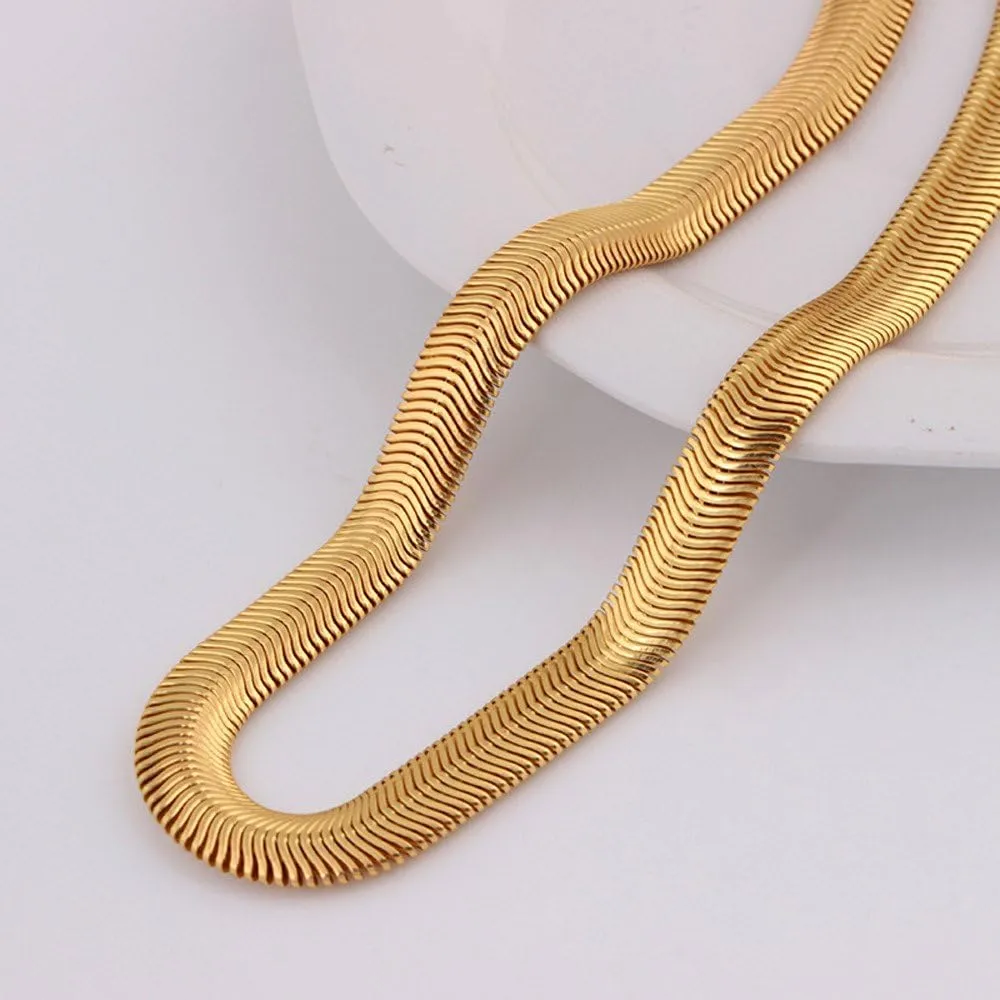 Necklaces for Women Dainty Gold Herringbone Choker Necklace for Women Thin Layered Chunky Snake Chain Necklaces for Teen