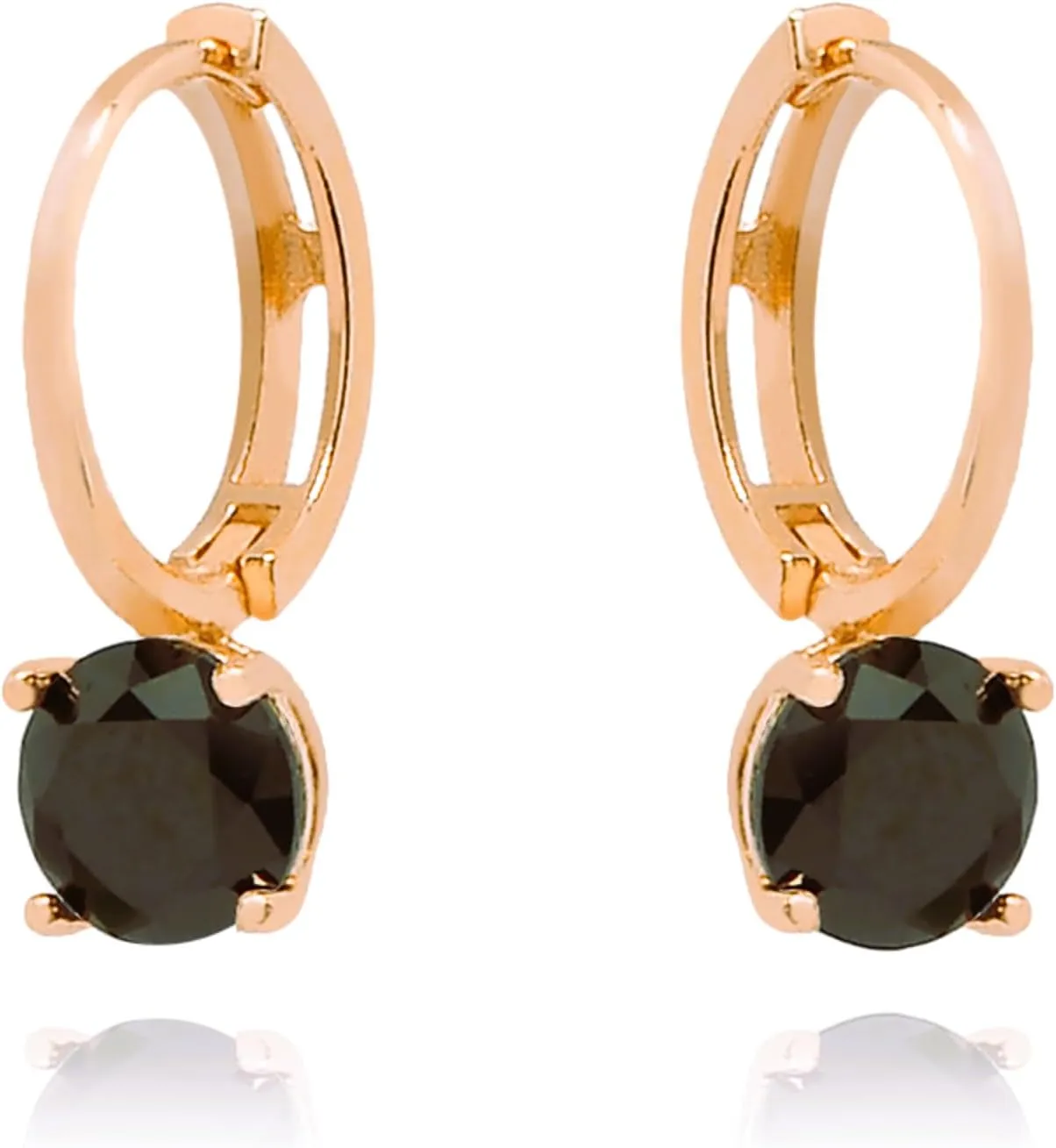 Onyx Sleepers Dainty Solitaire Hoops, 14K Solid Gold Drop Huggie Hoops, Dangle Small Hoop Earrings, Minimalist Jewelry, Gift For Whomen.