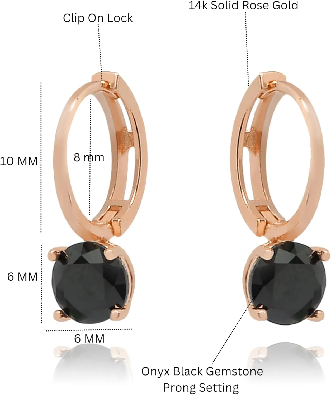 Onyx Sleepers Dainty Solitaire Hoops, 14K Solid Gold Drop Huggie Hoops, Dangle Small Hoop Earrings, Minimalist Jewelry, Gift For Whomen.