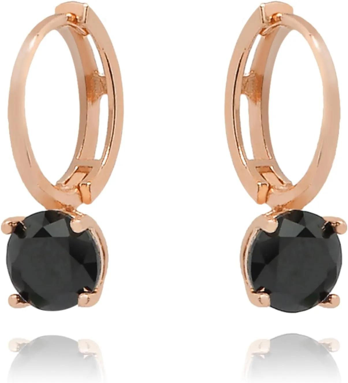 Onyx Sleepers Dainty Solitaire Hoops, 14K Solid Gold Drop Huggie Hoops, Dangle Small Hoop Earrings, Minimalist Jewelry, Gift For Whomen.