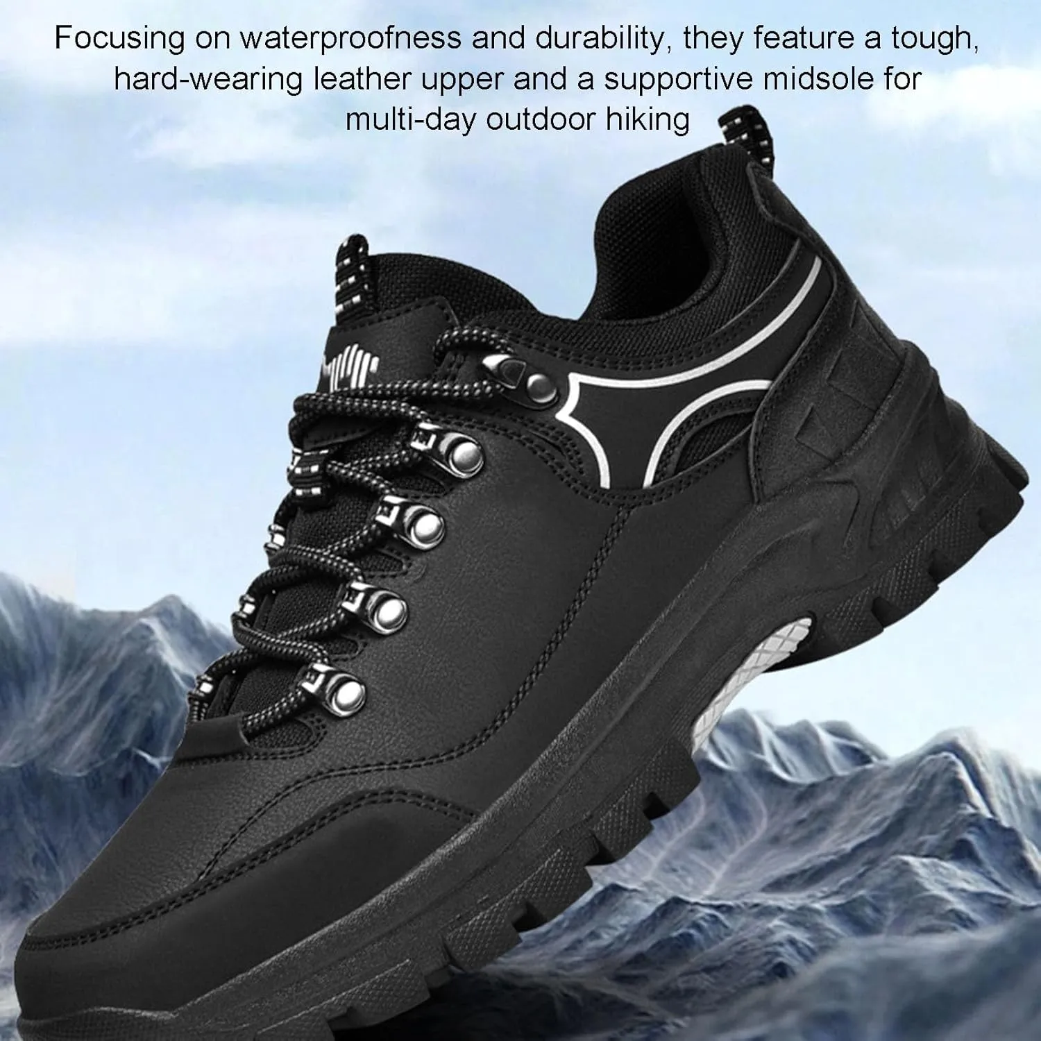 Orthopedic Air Cushion Shoes, Large Size Outdoor Men Hiking Shoes Soft Bottom Sneakers Breathable Mesh Lightweight Travel Shoes
