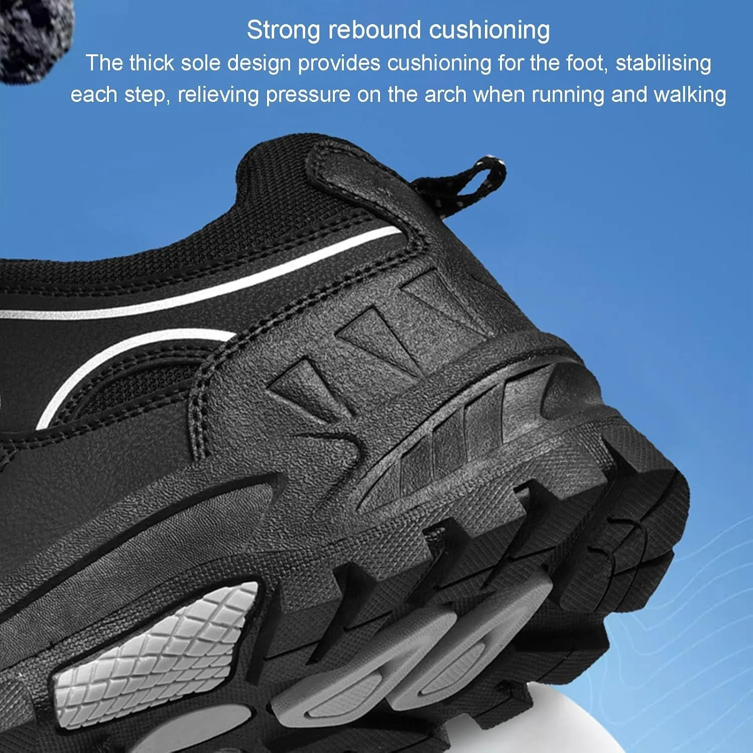 Orthopedic Air Cushion Shoes, Large Size Outdoor Men Hiking Shoes Soft Bottom Sneakers Breathable Mesh Lightweight Travel Shoes