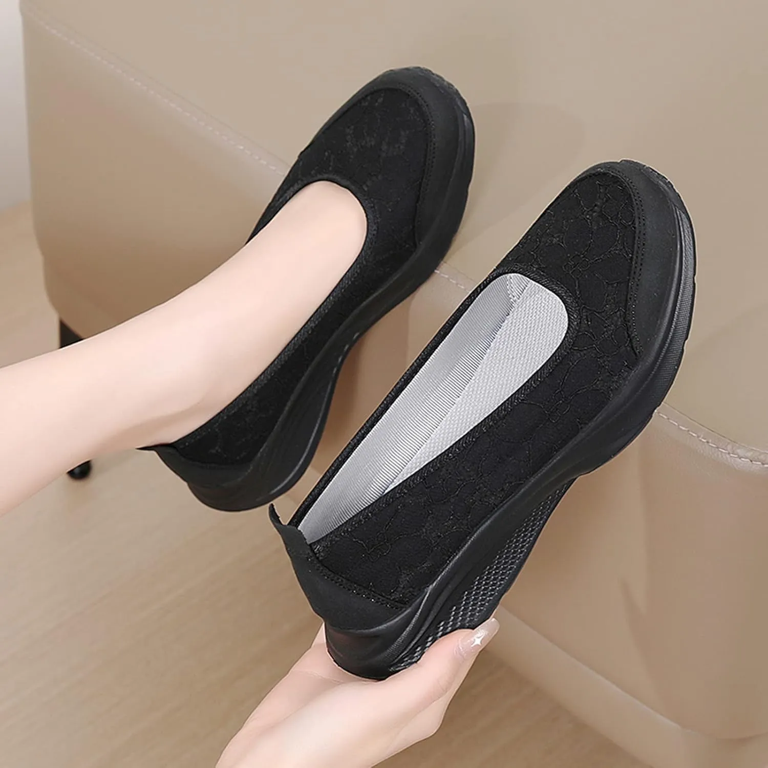 Orthopedic Casual Shoes for Plantar Fasciitis Relief Womens Slip On Walking Sneakers with Arch Support Comfortable Loafers Diabetic Feet