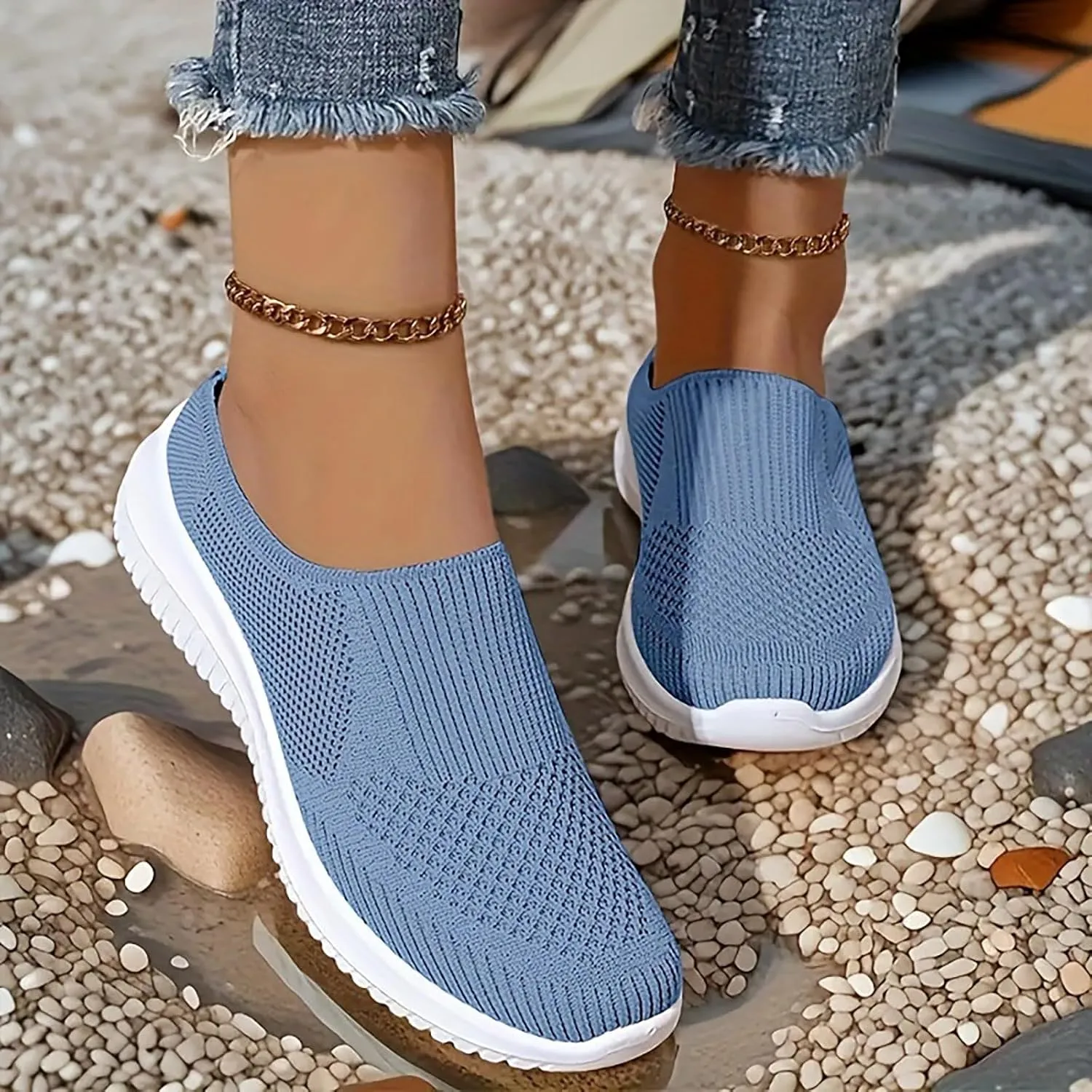 Orthopedic Sneakers For Women 2025 Closed Toe Indoor Outdoor Slip-On Slides Comfortable Summer Beach Slippers Vacation Breathable Soft Cushion Casual Daily Walking Shoes