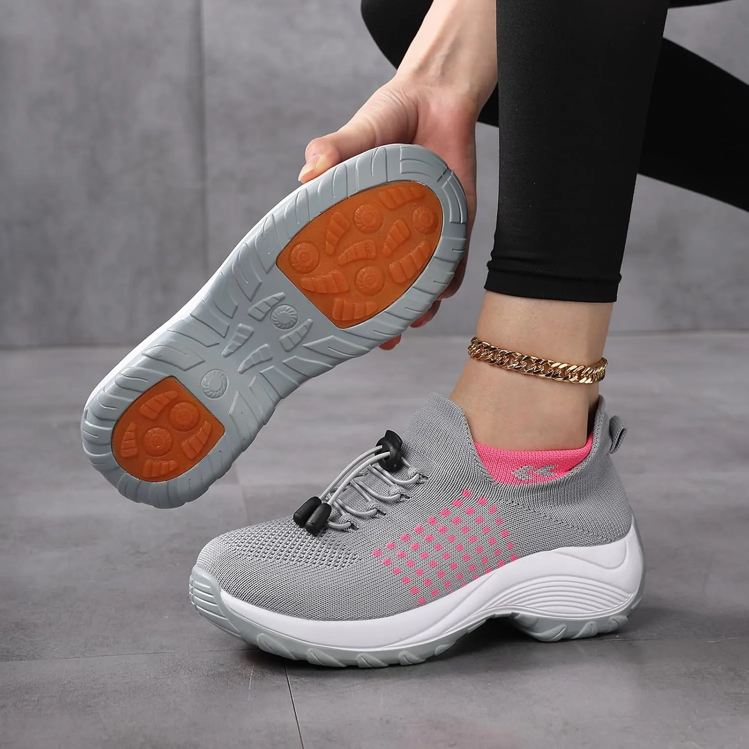 Orthopedic Sneakers for Women Walking Shoes Slip on Trainers Comfort Wear Nurse Shoes Sneakers Comfortable Casual Athletic Shoe Plantar Fasciitis Breathable Arch Support Non Slip Sneaker