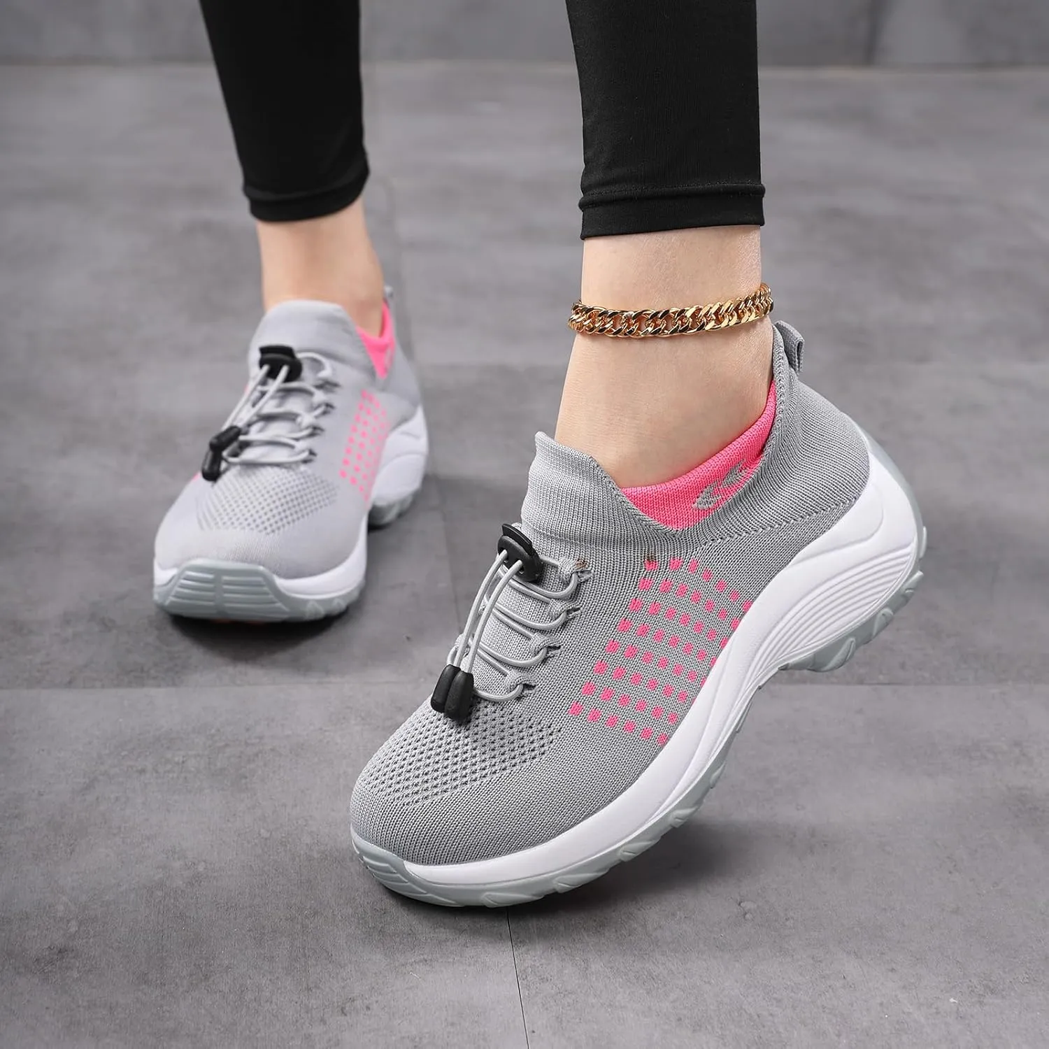 Orthopedic Sneakers for Women Walking Shoes Slip on Trainers Comfort Wear Nurse Shoes Sneakers Comfortable Casual Athletic Shoe Plantar Fasciitis Breathable Arch Support Non Slip Sneaker