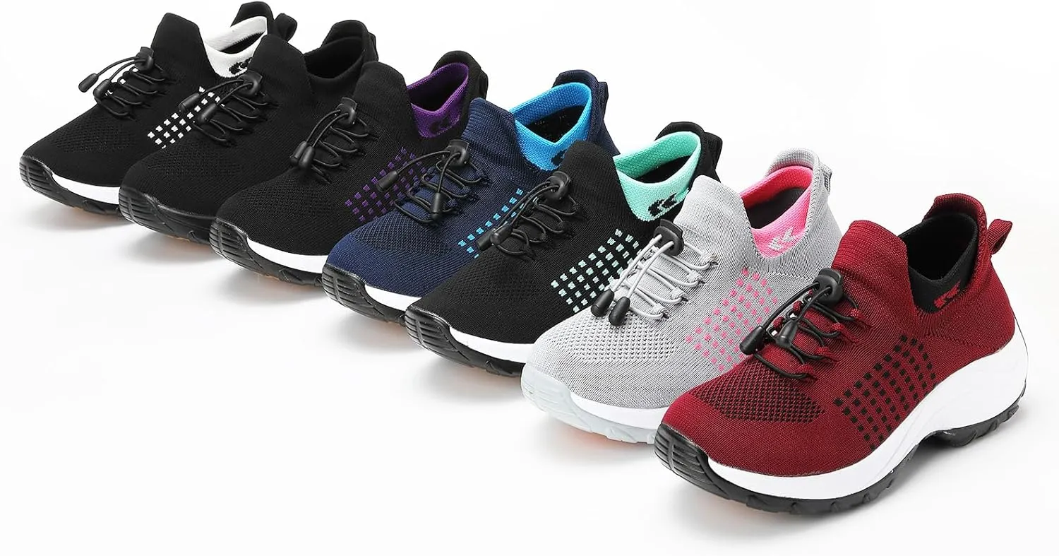 Orthopedic Sneakers for Women Walking Shoes Slip on Trainers Comfort Wear Nurse Shoes Sneakers Comfortable Casual Athletic Shoe Plantar Fasciitis Breathable Arch Support Non Slip Sneaker