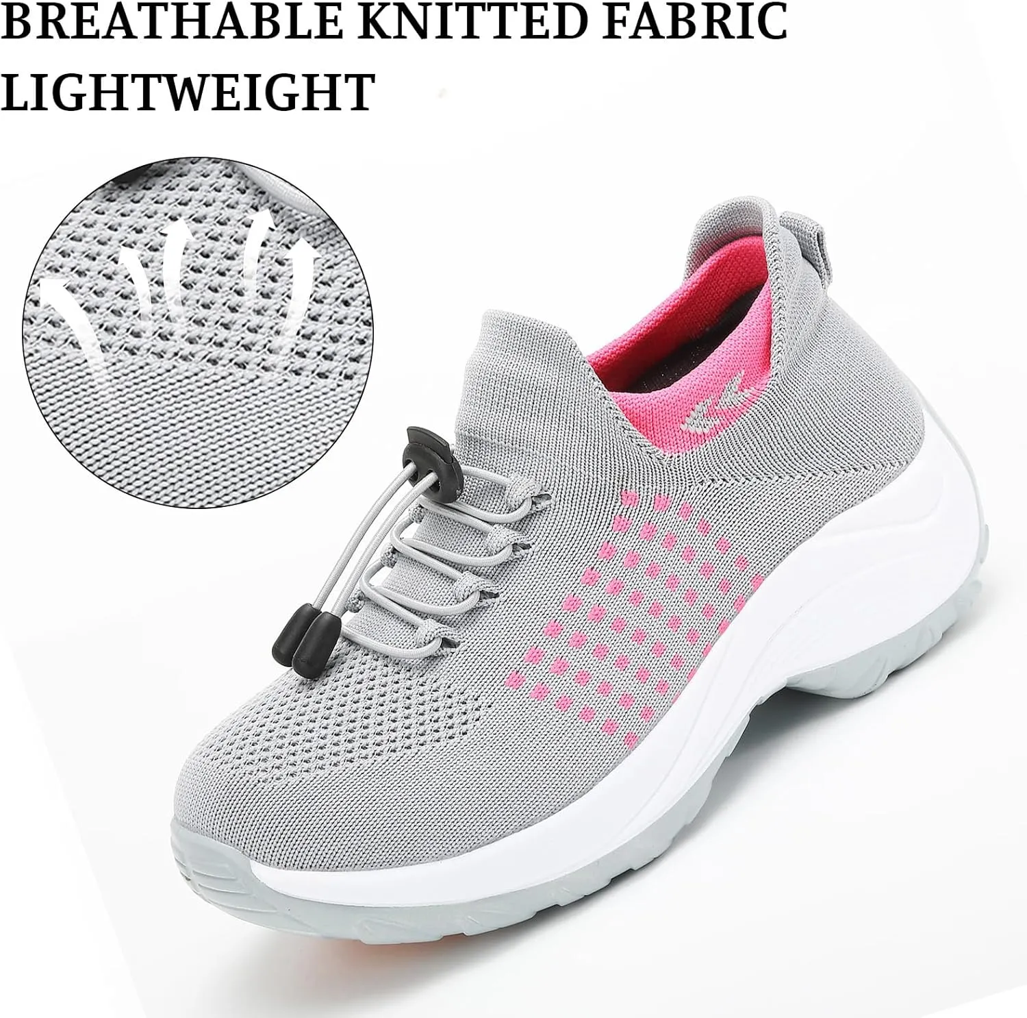 Orthopedic Sneakers for Women Walking Shoes Slip on Trainers Comfort Wear Nurse Shoes Sneakers Comfortable Casual Athletic Shoe Plantar Fasciitis Breathable Arch Support Non Slip Sneaker