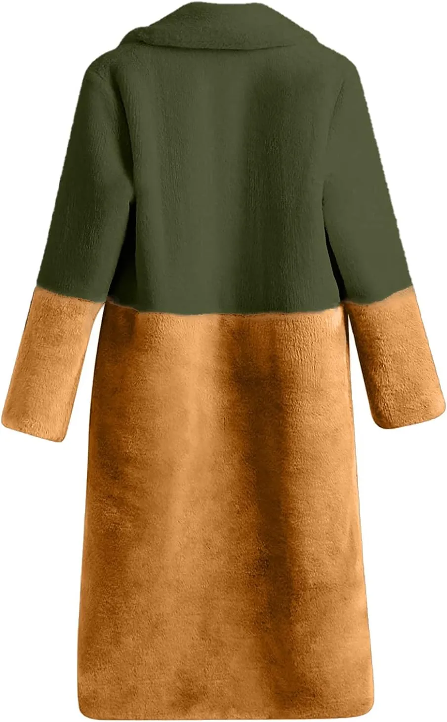 Plus Size Faux Fur Jackets for Women Winter Warm Thermal Shaggy Coats Long Sleeve Notched Lapel Collar Cozy Outwear