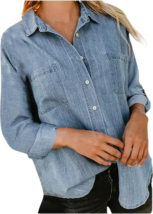 Plus Size Winter Coats for Women 2024 Casual Single Breasted Open Front Denim Tops Long Sleeve Jackets Outerwear