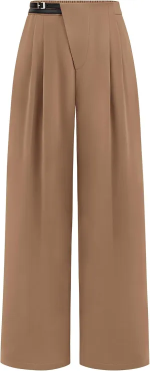 PRETTYGARDEN Women's Wide Leg Dressy Pants High Waisted Fashion Business Casual Work Office Trousers Palazzo Pant