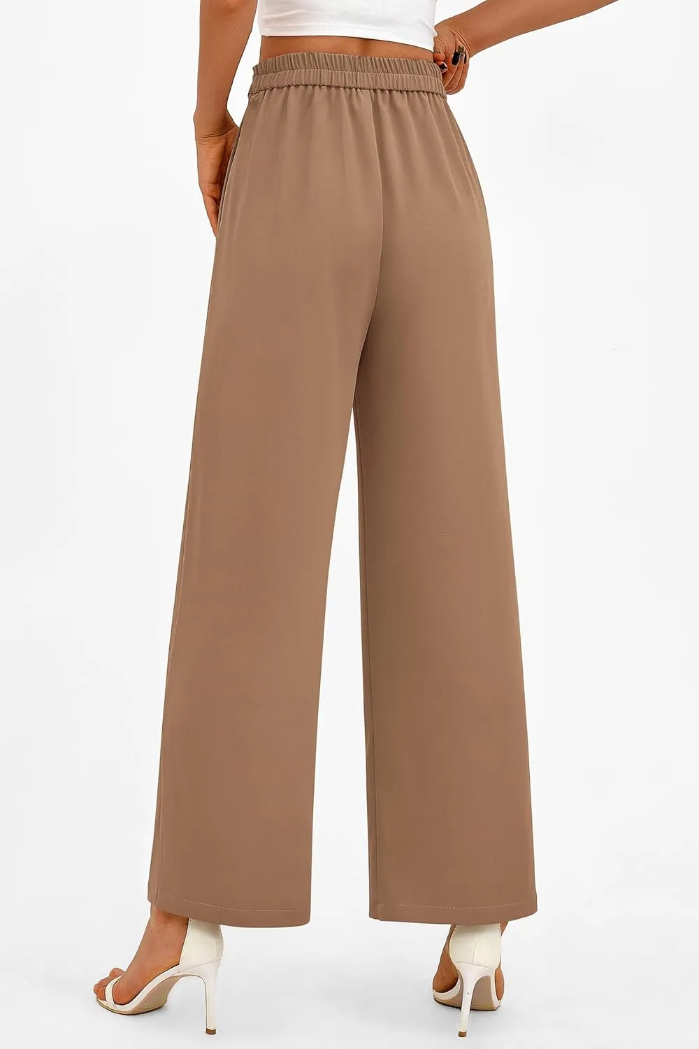 PRETTYGARDEN Women's Wide Leg Dressy Pants High Waisted Fashion Business Casual Work Office Trousers Palazzo Pant