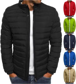 Puffer Jacket Men Packable Lightweight Down Jacket Zip up Quilted Jacket Warm Insulated Coats Thermal Winter Jacket