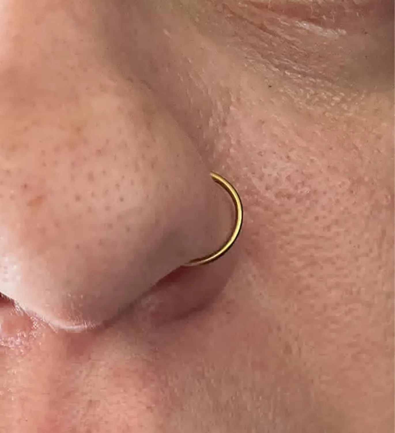 QWALIT Nose Rings - Double Hoop Nose Rings for Single Piercing