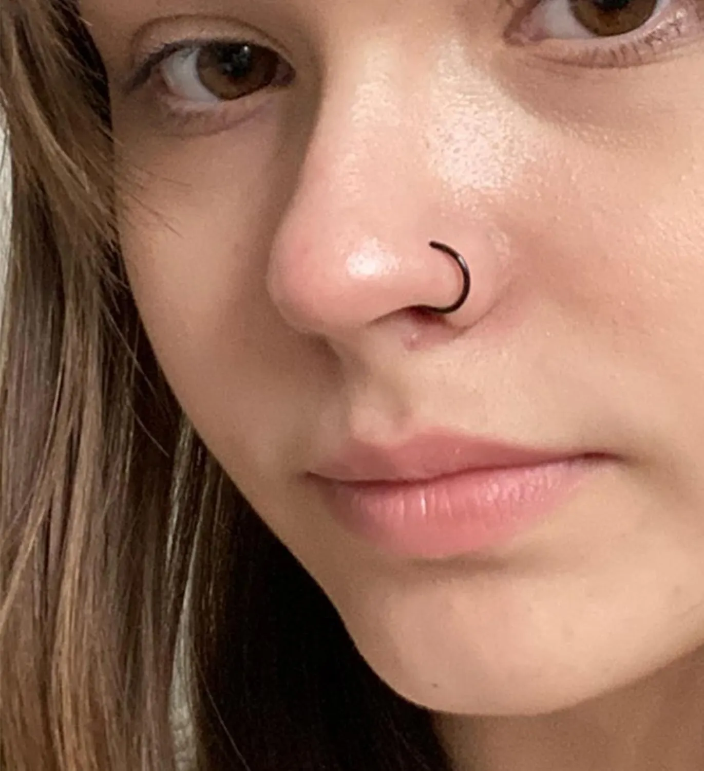 QWALIT Nose Rings - Double Hoop Nose Rings for Single Piercing