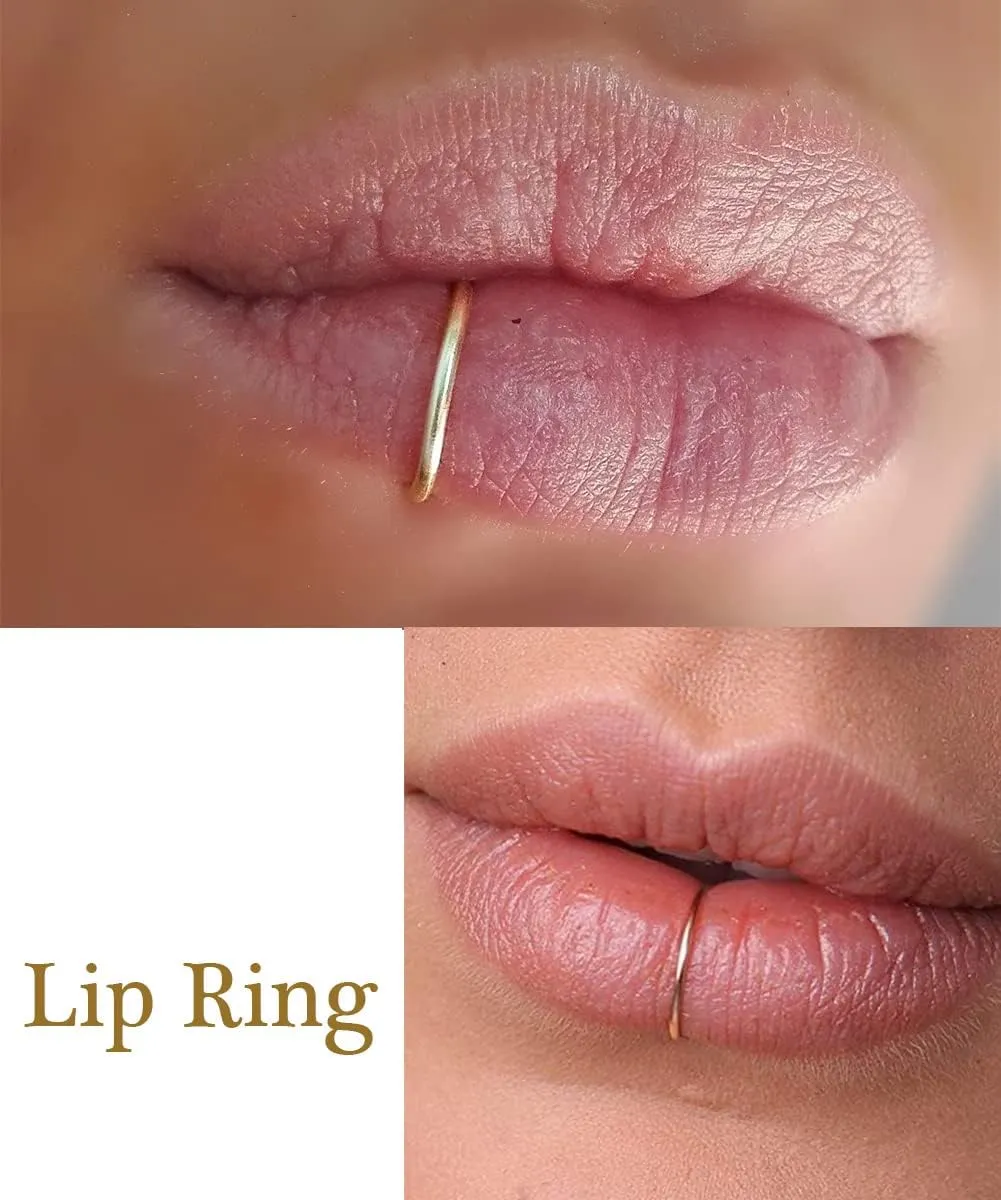 QWALIT Nose Rings - Double Hoop Nose Rings for Single Piercing