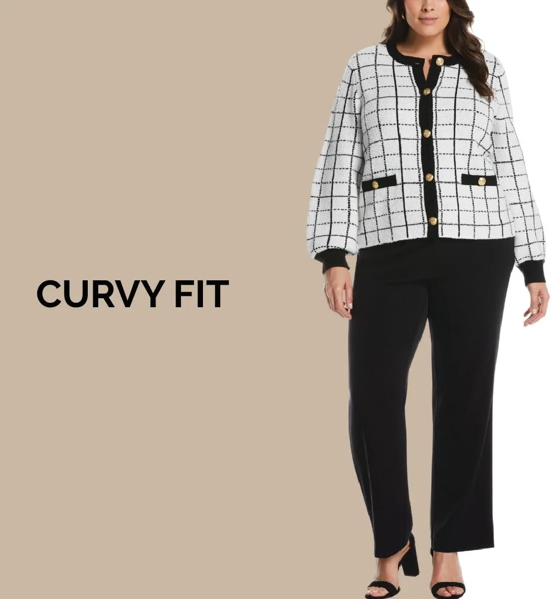 Rafaella Women's Plus Size Curvy Fit Gabardine Bootcut Dress Pants with Pockets, Soft Stretch Work Slacks, 31 & 32" Inseam