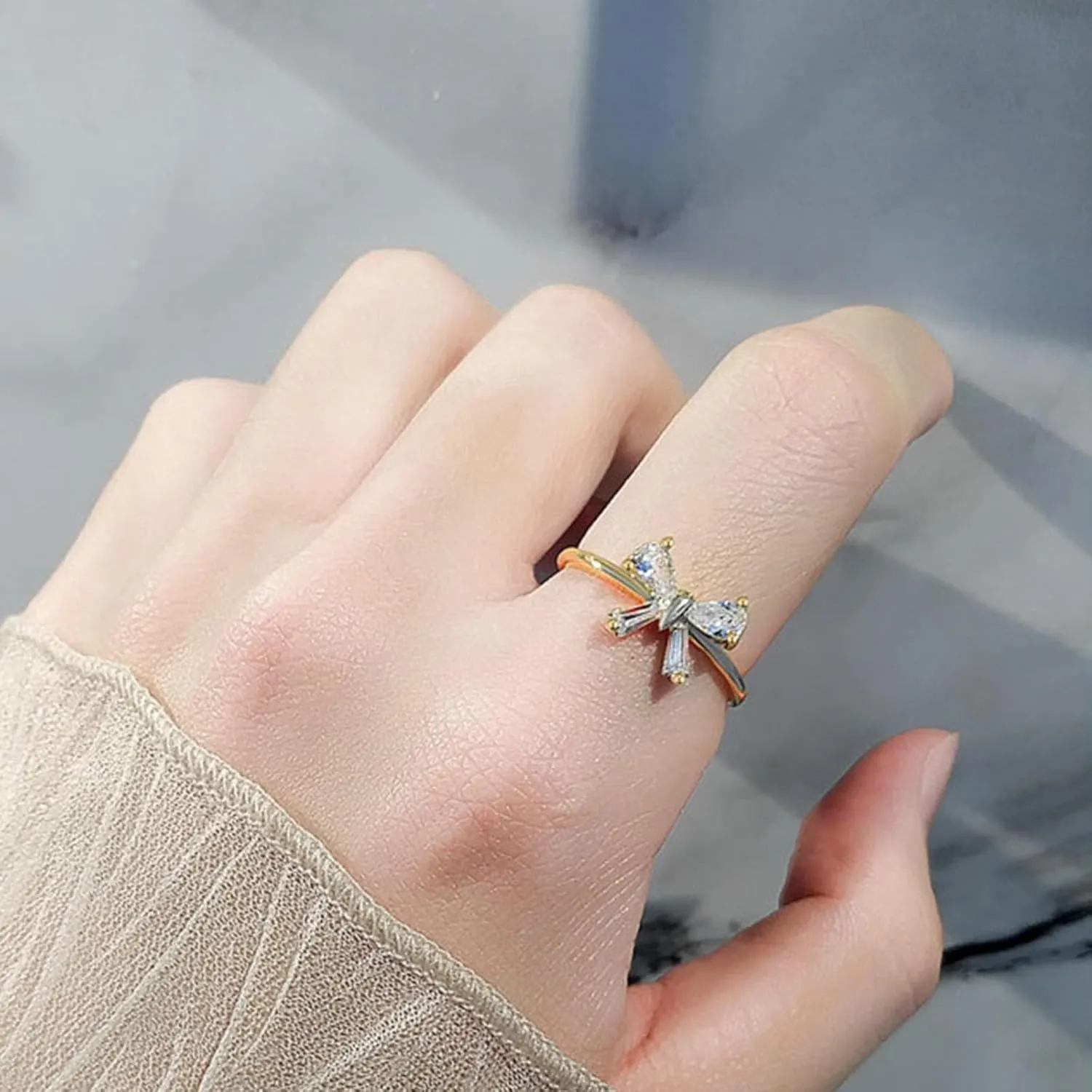 Rings for Women Sterling Silver 925 Silver Hollow Carved Crystal Stacking Rings Non Tarnish Trendy Dainty Gold Rings Gold Rings Set Cute Rings Pack Jewelry Gift for Women