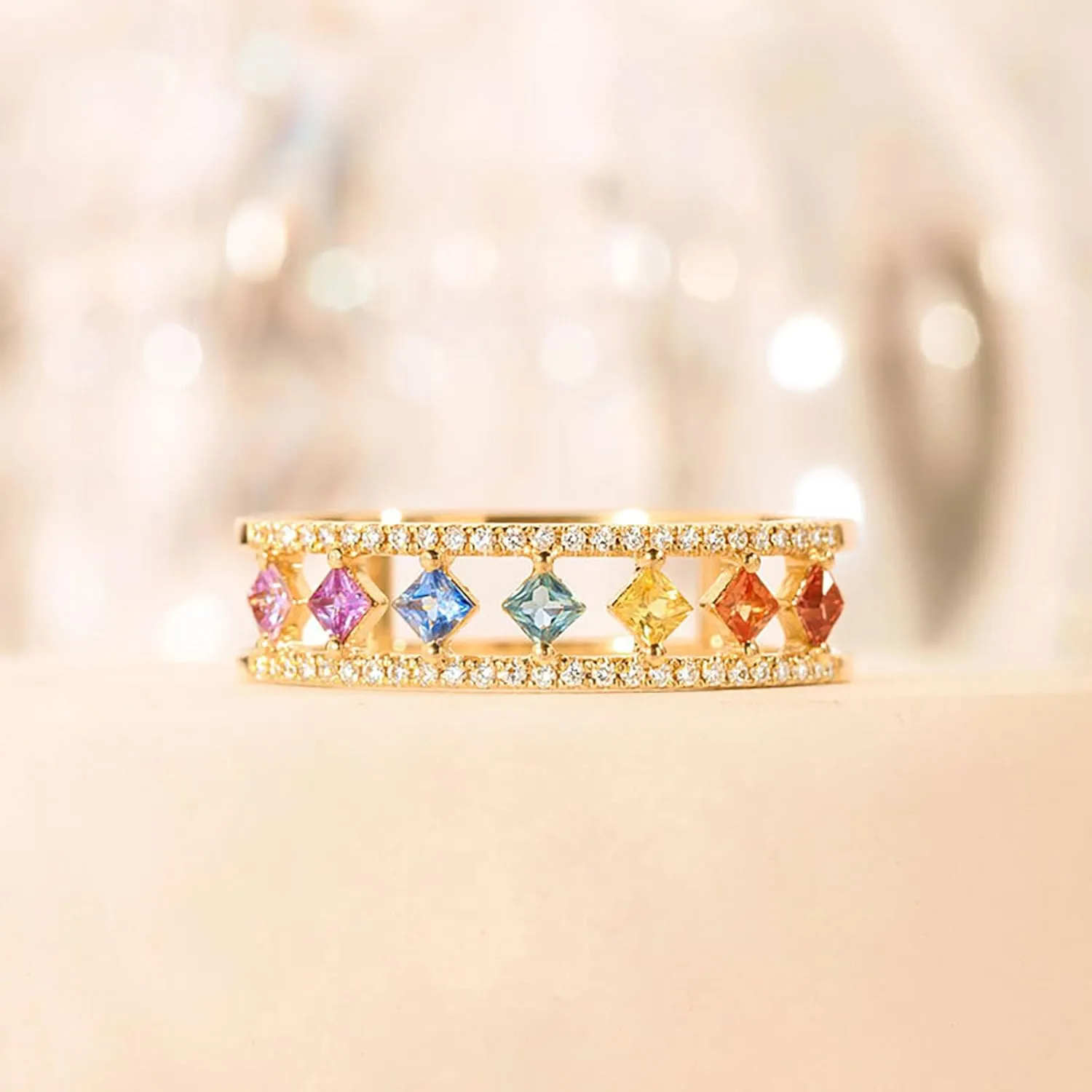 Rings for Women Sterling Silver Set Plated Wedding Band Thin Stackable Rings Opal Dainty Cubic Zirconia Promise Engagement Ring