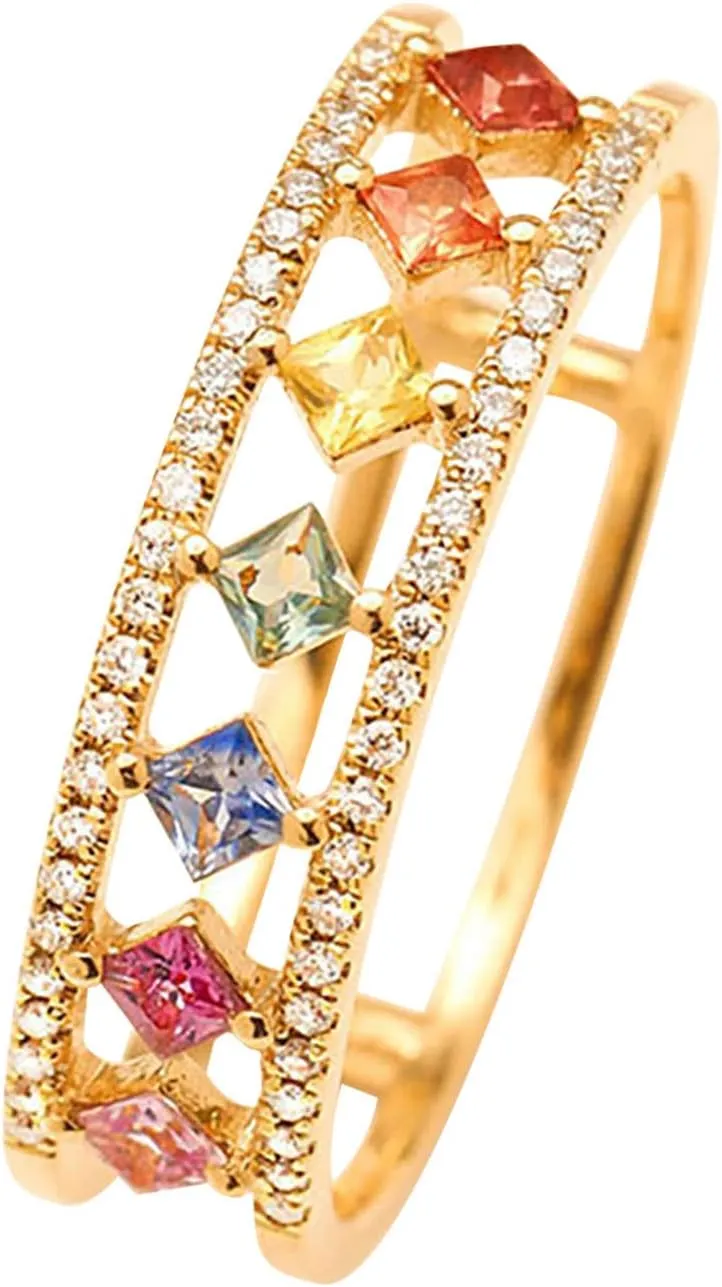Rings for Women Sterling Silver Set Plated Wedding Band Thin Stackable Rings Opal Dainty Cubic Zirconia Promise Engagement Ring