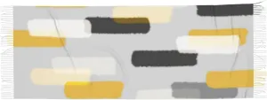 Rough Rectangle Brush Strokes Grey And Yellow Soft Scarf, Winter Warm And Lightweight Shawl, 77x27 Inch Oversized Printed Men'S And Women'S Scarf